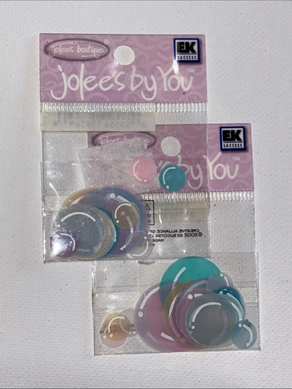 Jolee's By You Decorative Bubble Embellishments Multicolor set of 2 NEW